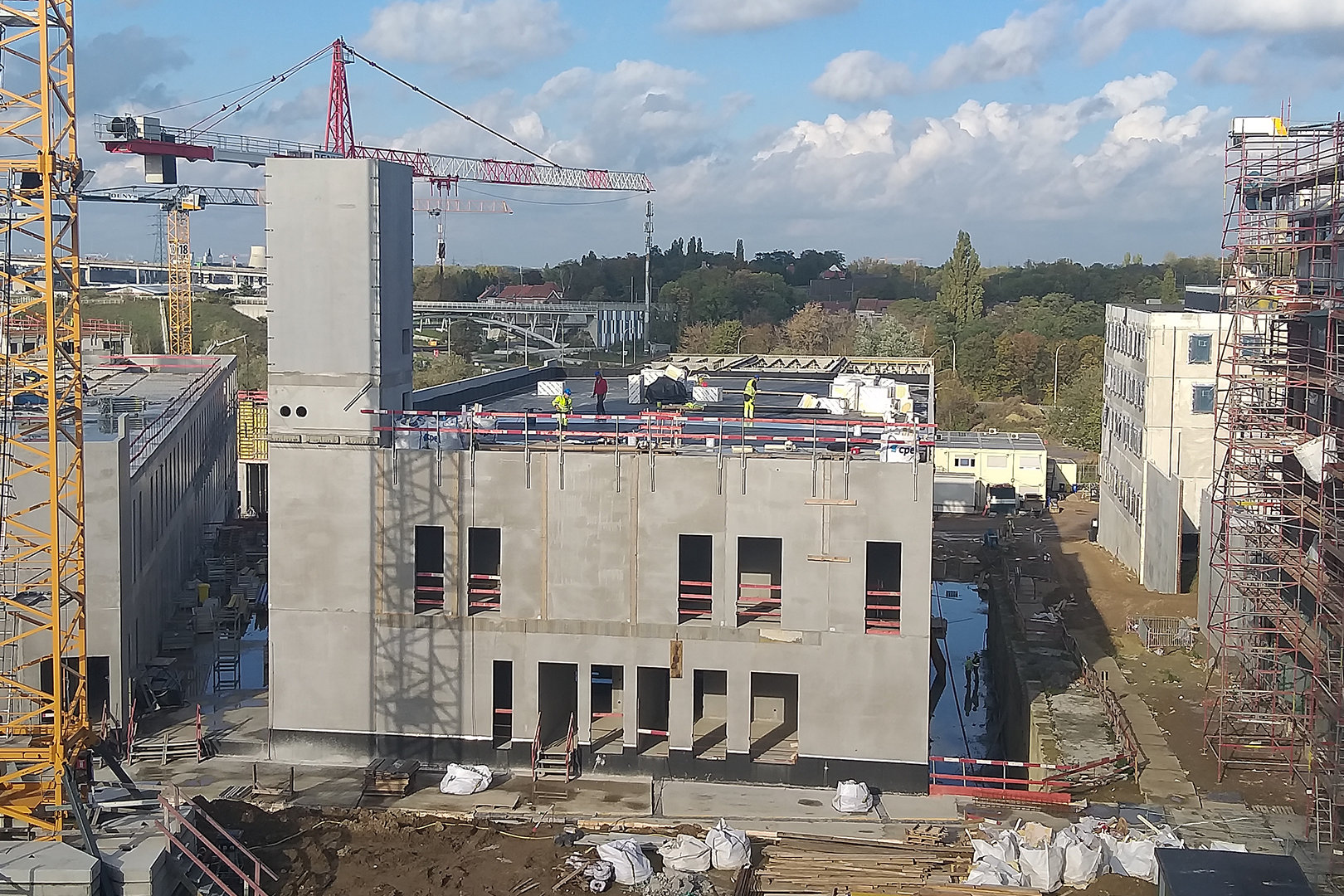 Facade under construction of Haren Prison