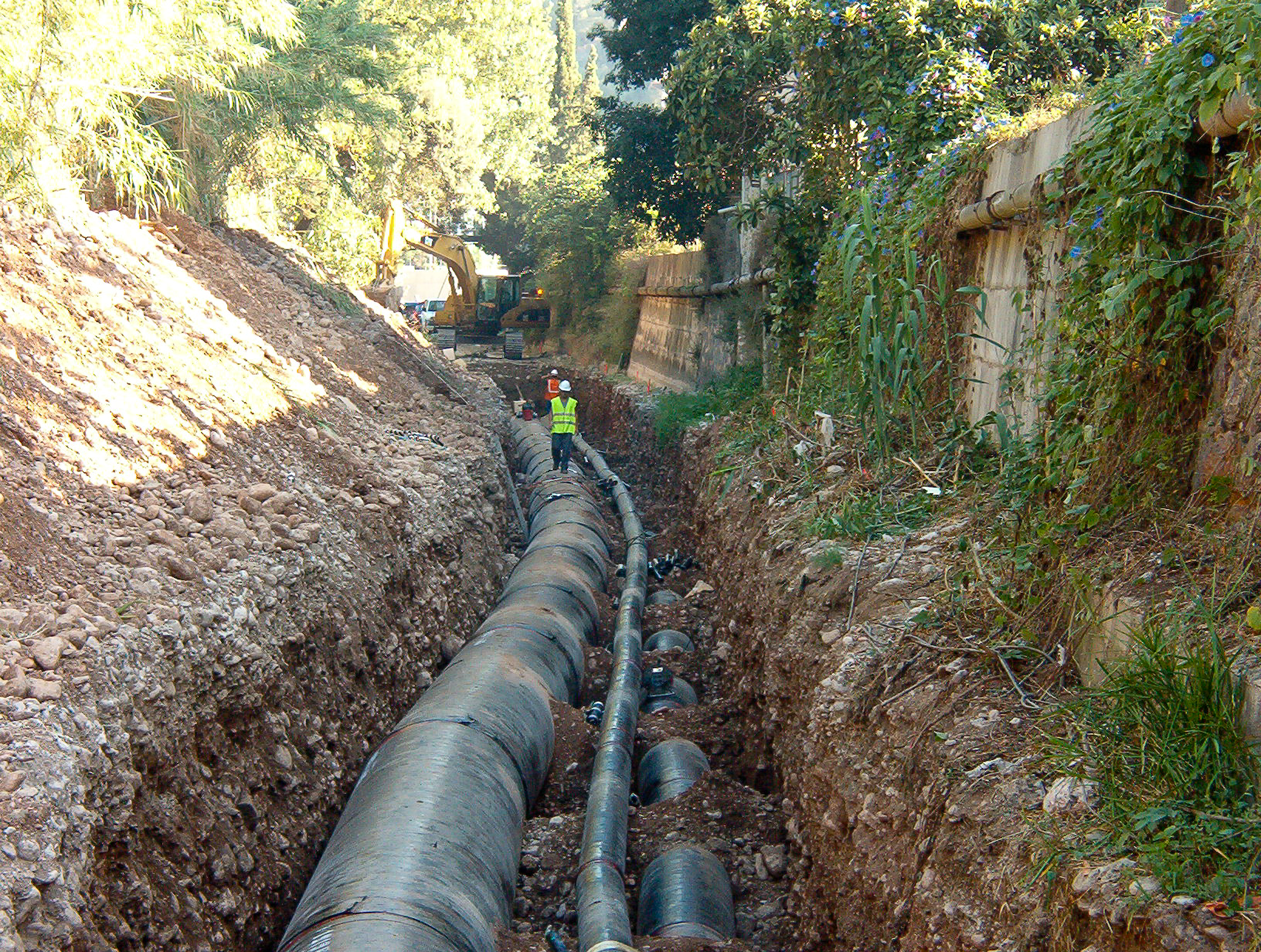 Instalación de tuberrías de acero en el Torrente Major de Sóller