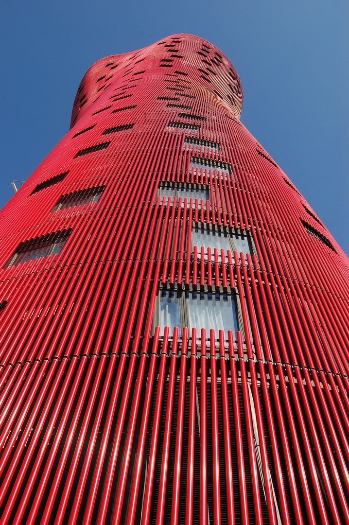Close-up of the façade
