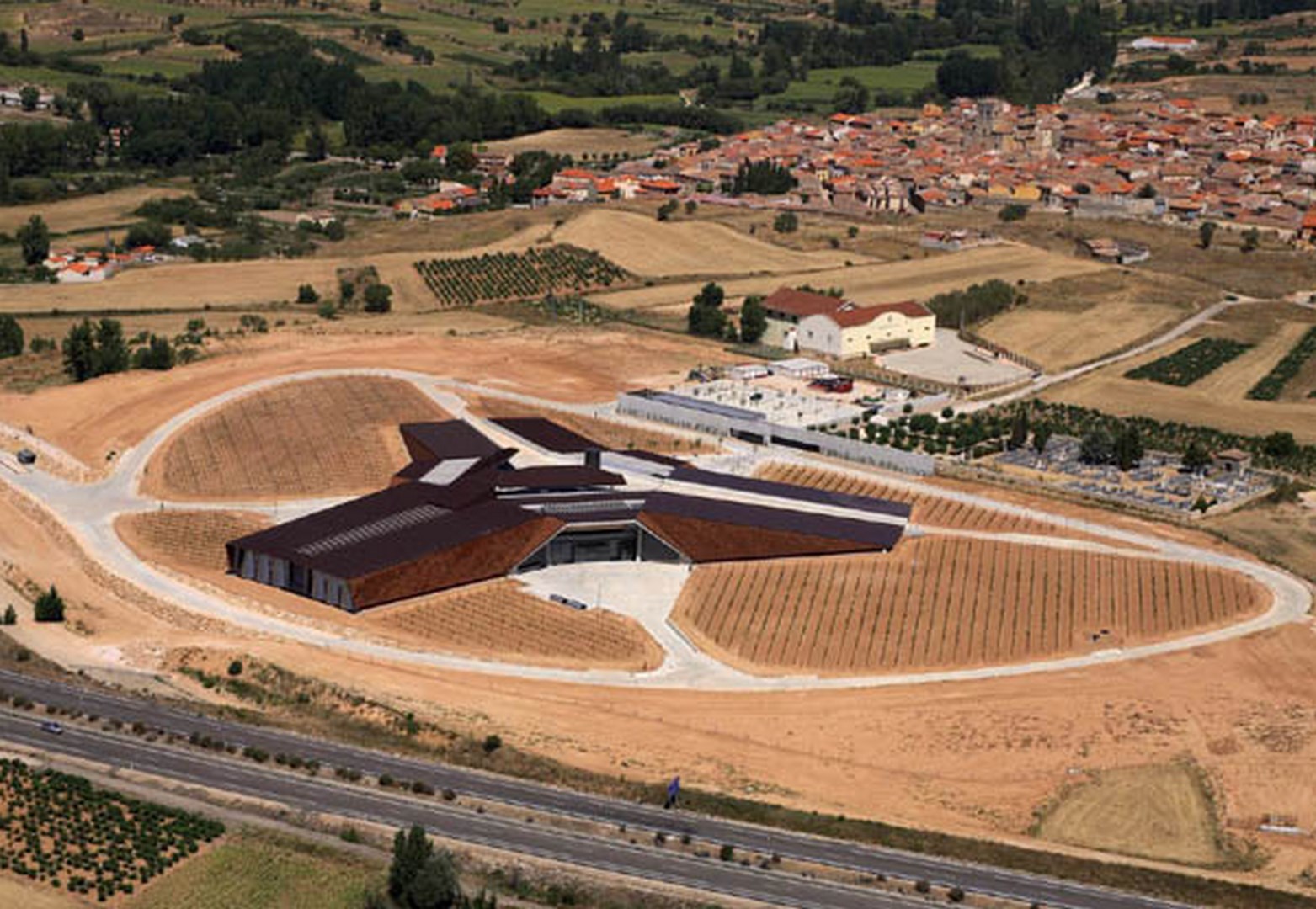 Aerial view of Bodegas Portia