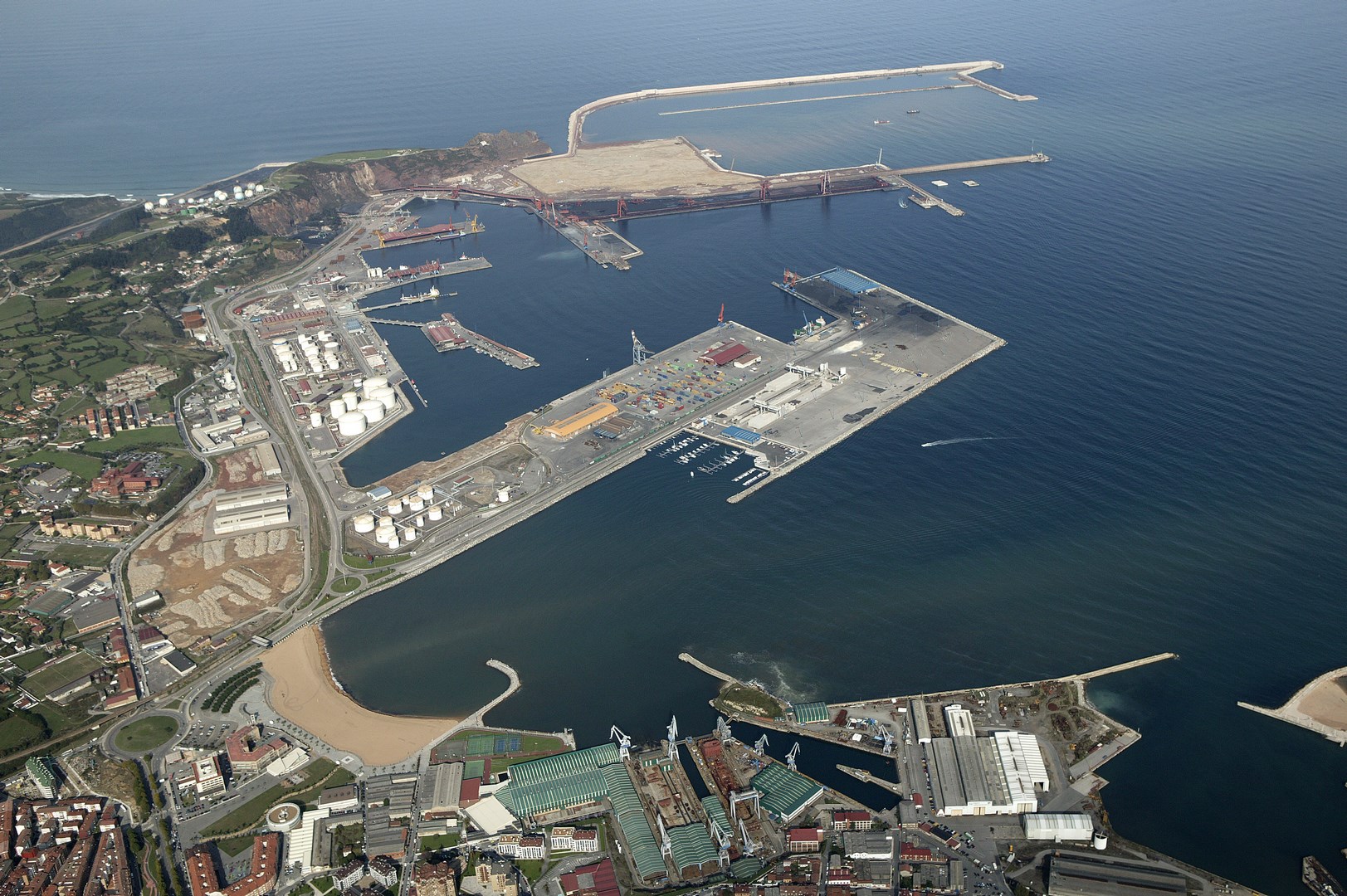 Vista aérea Puerto de Gijón