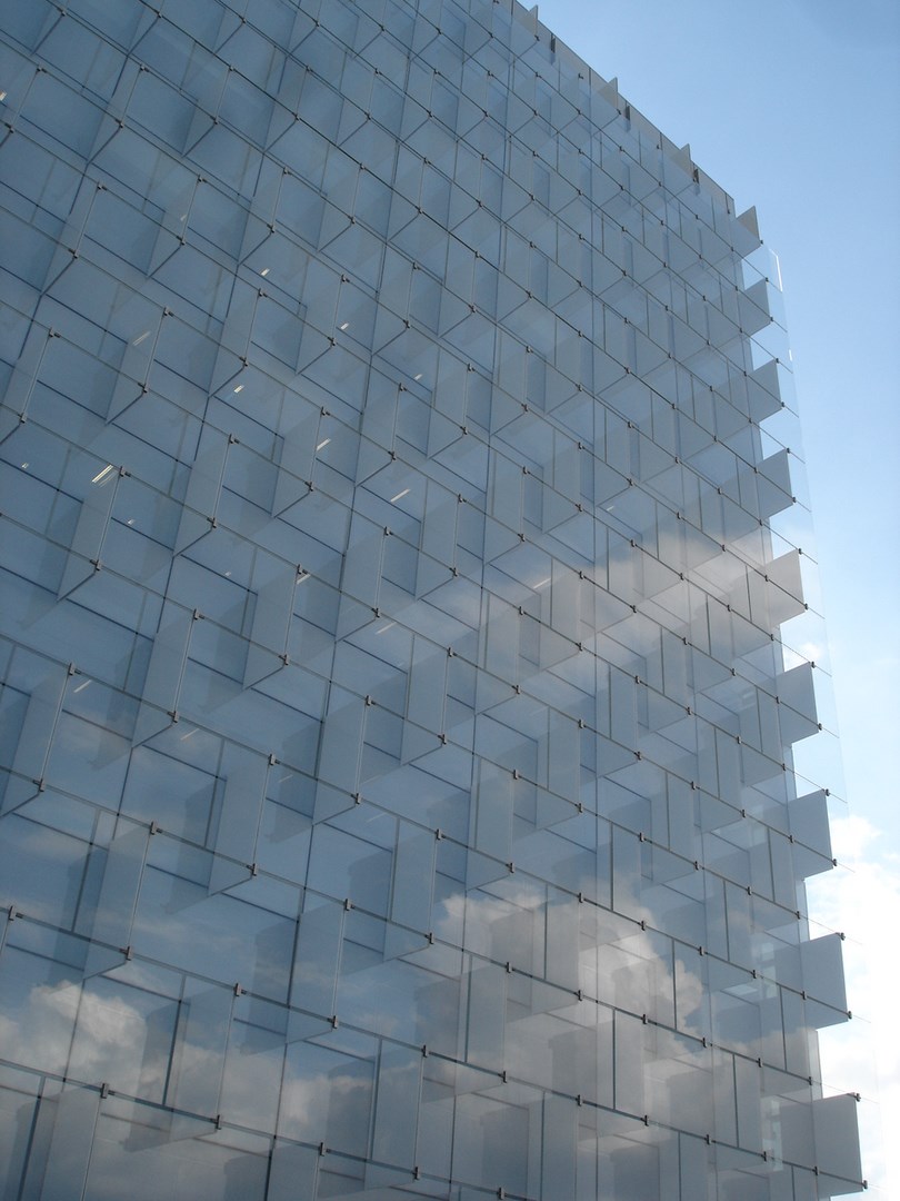 Close-up of the façade