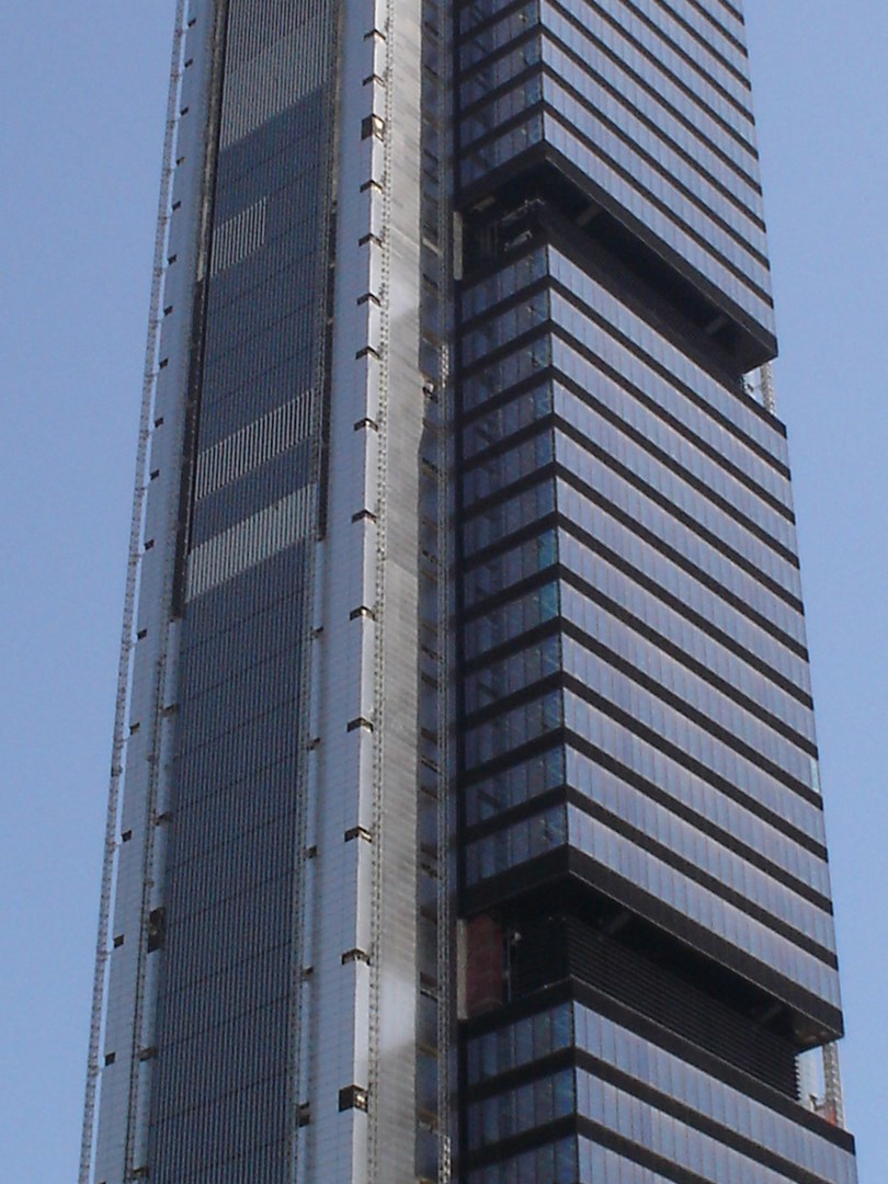 Close-up of the façade