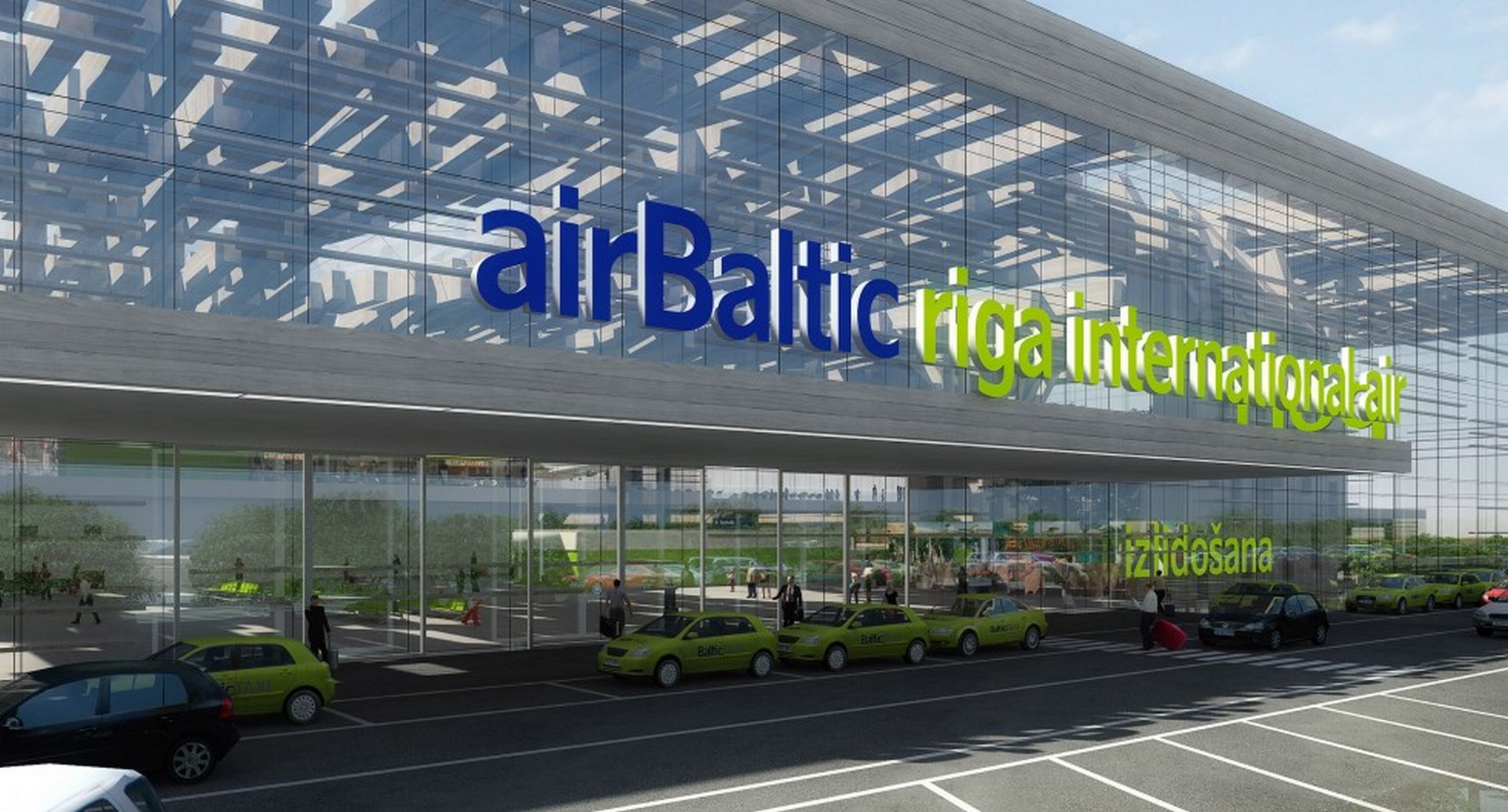 Fachada principal del Aeropuerto de Riga
