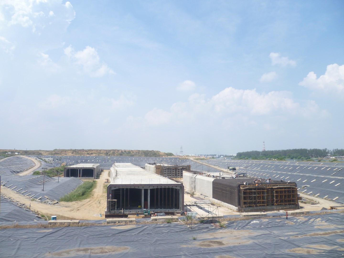 vista exterior en construcción del Túnel sumergido de Coatzalcoalcos