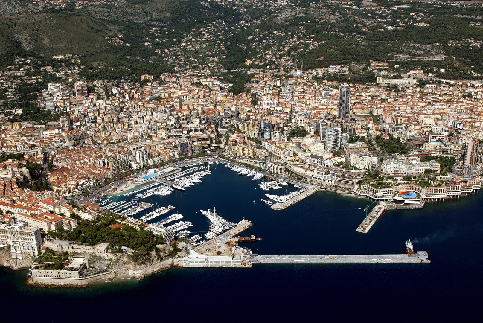 Aerial view of the Monaco floating dock