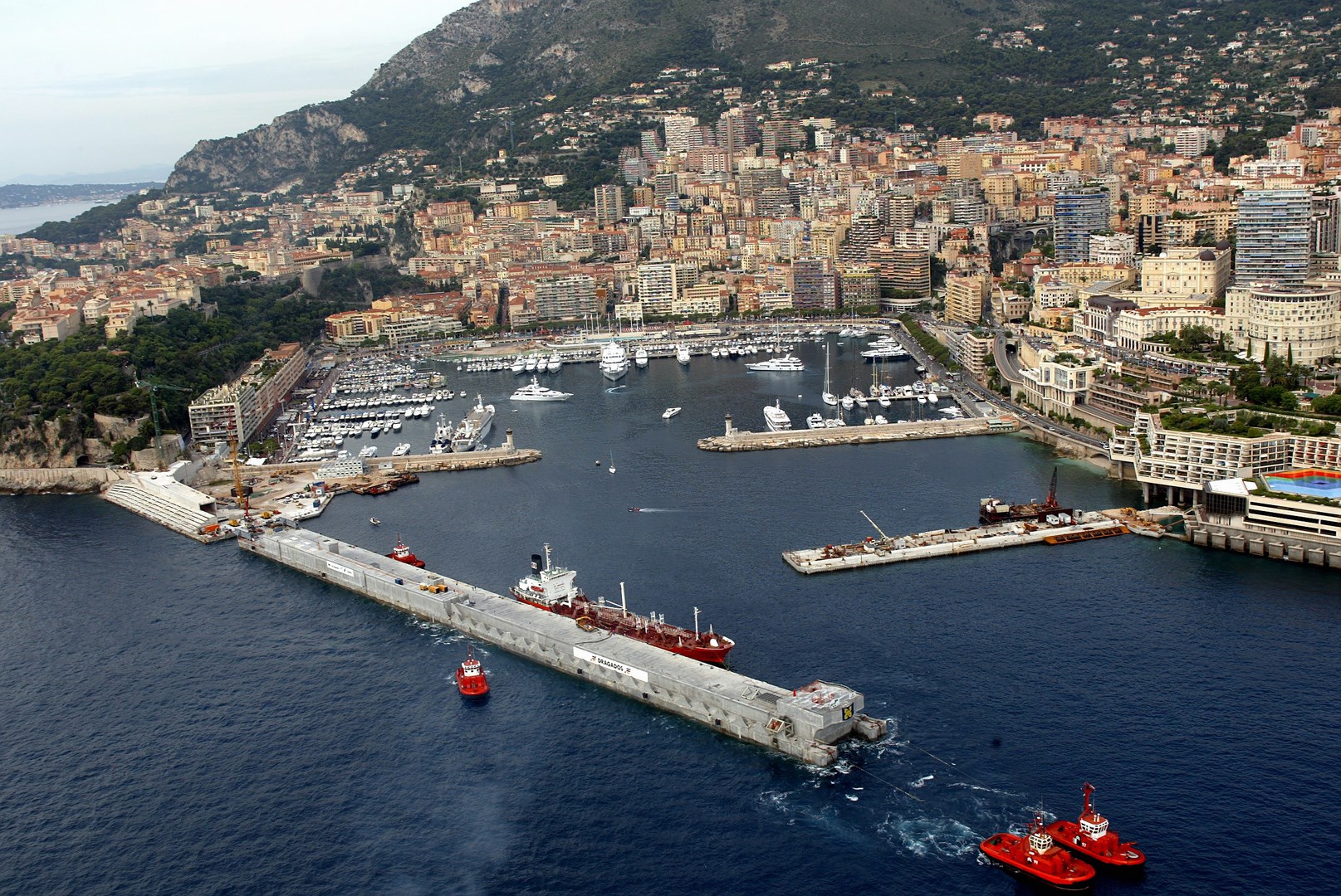 Aerial view of the Monaco floating dock