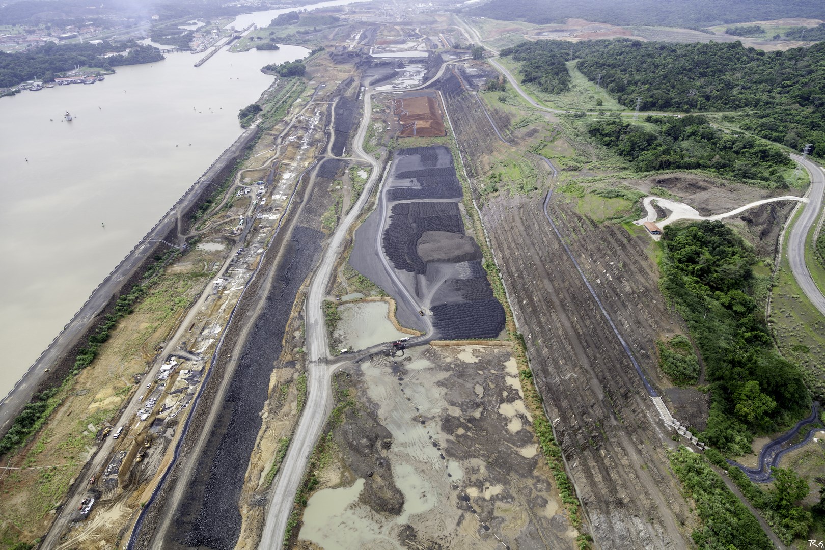 Panamá Canal works - aerial view