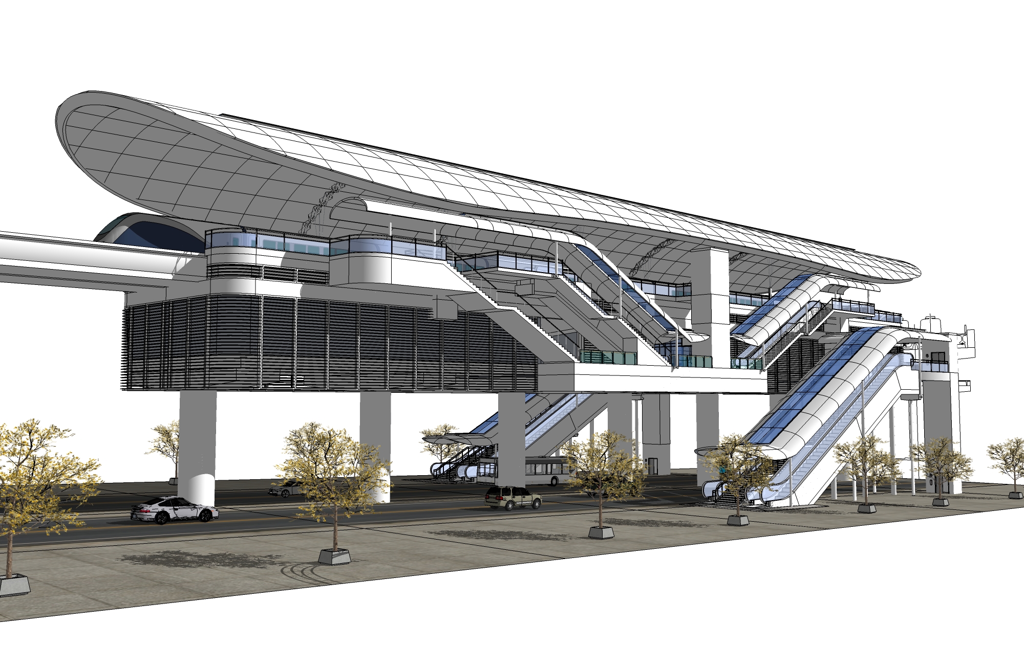 Infografía tramo elevado estación