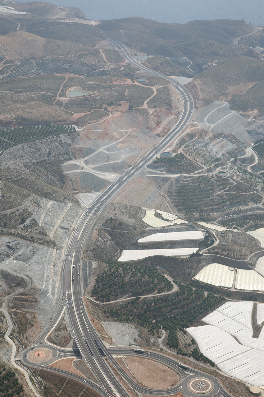 vista aérea Autovía del Mediterráneo A-7, Tramo Carchuna - Castell de Ferro