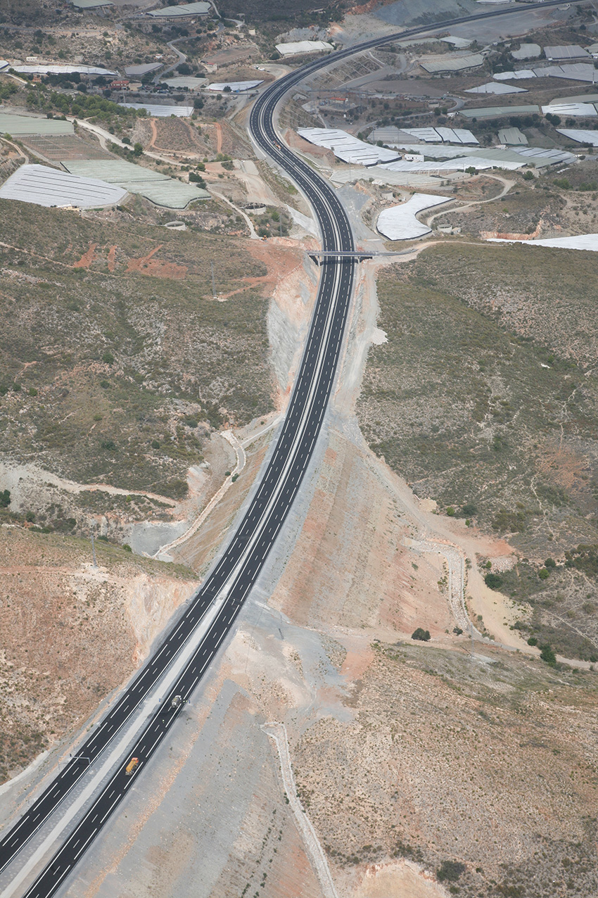 aerial view Autovía del Mediterráneo A-7, Section Carchuna - Castell de Ferro