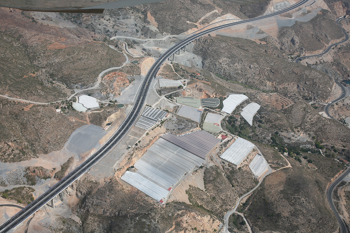 aerial view Autovía del Mediterráneo A-7, Section Carchuna - Castell de Ferro