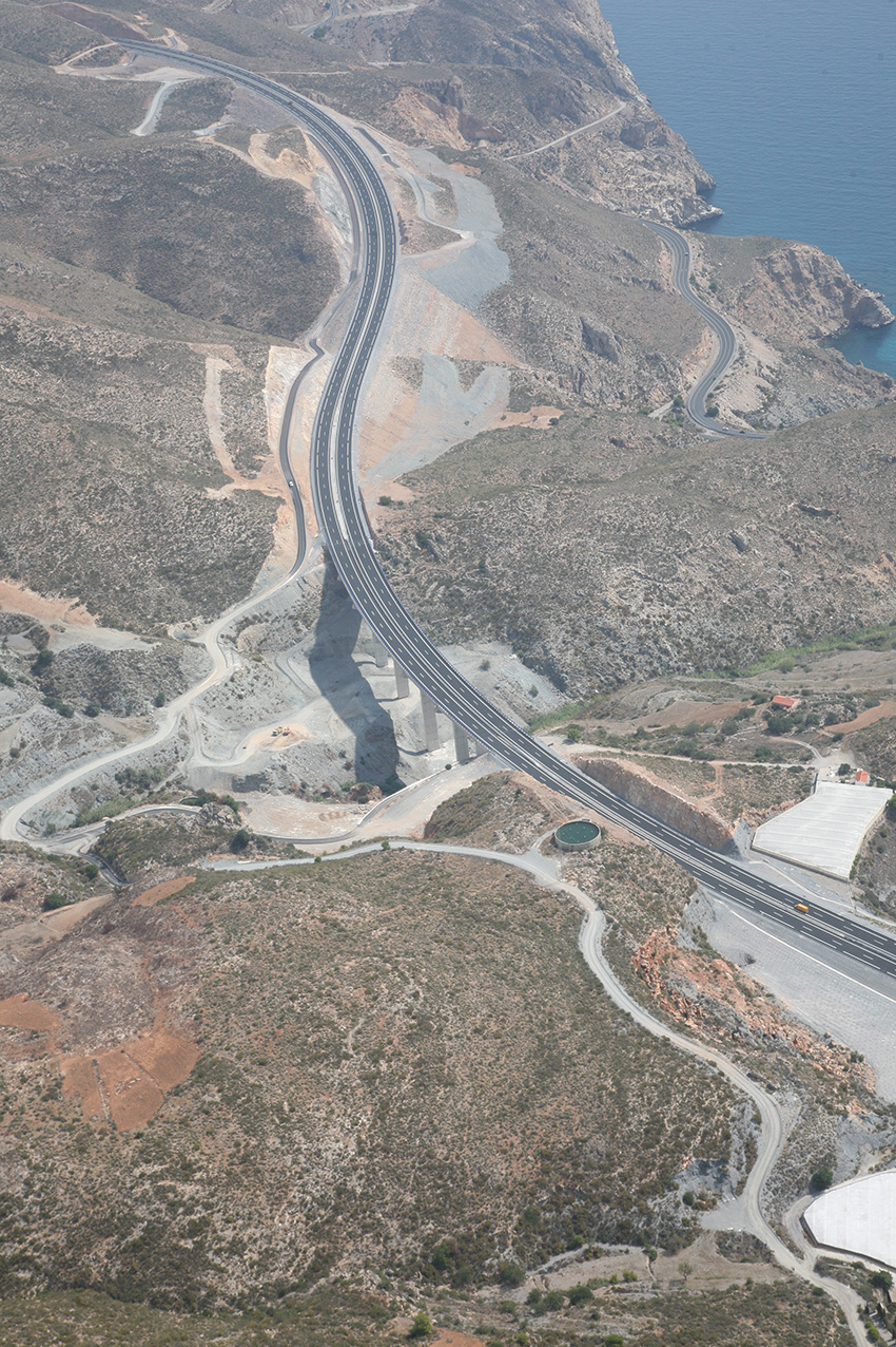 vista aérea Autovía del Mediterráneo A-7, Tramo Carchuna - Castell de Ferro
