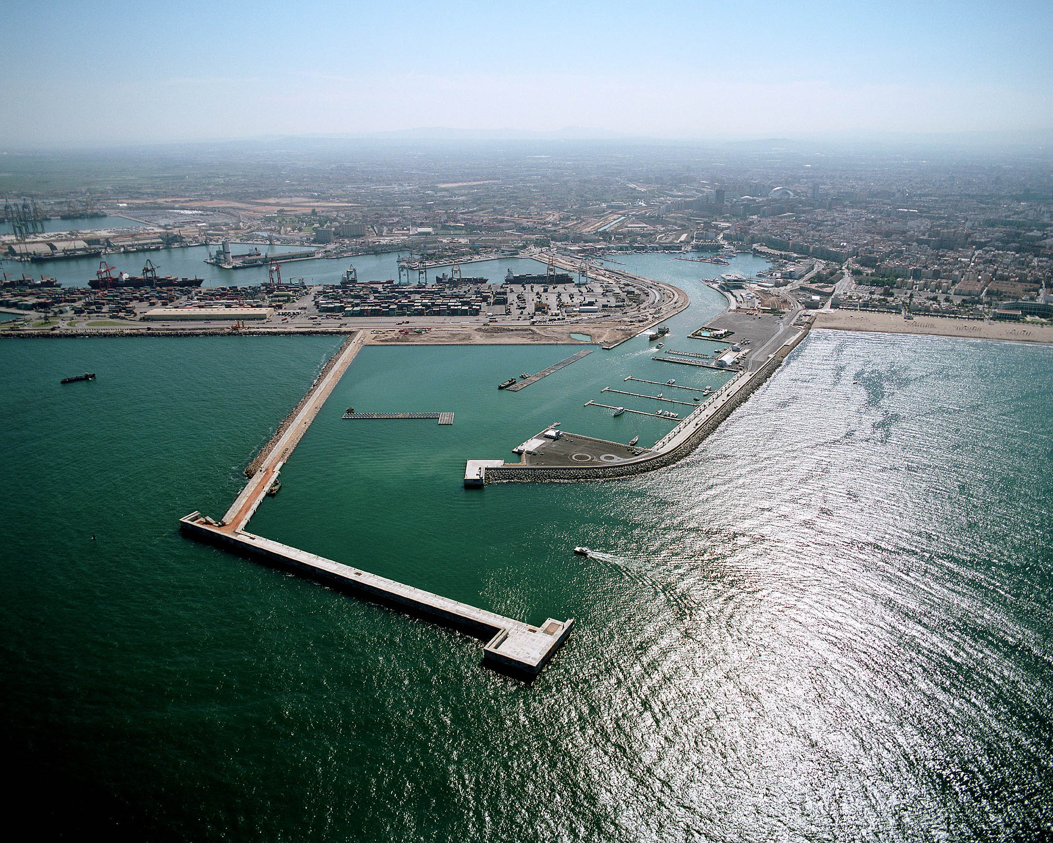 Aerial view Communication Channel Port of Valencia