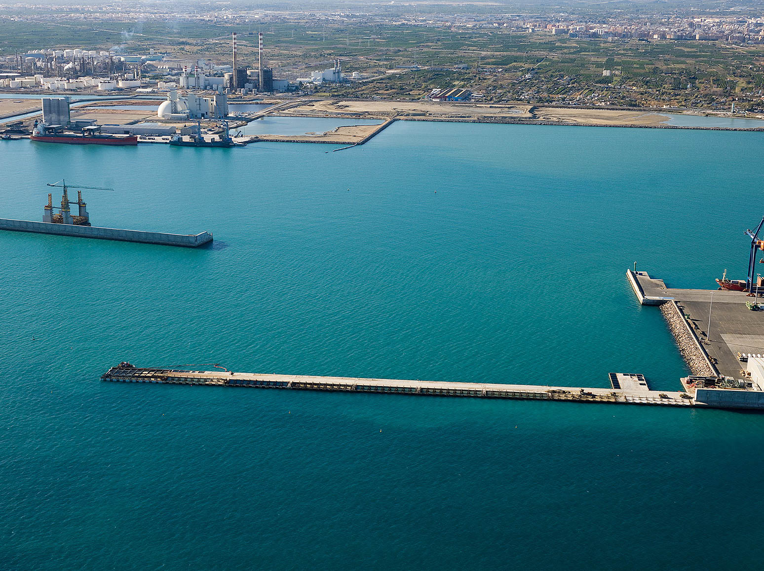 Vista aérea Terminal de Graneles Sólidos Dársena Sur Puerto de Castellón