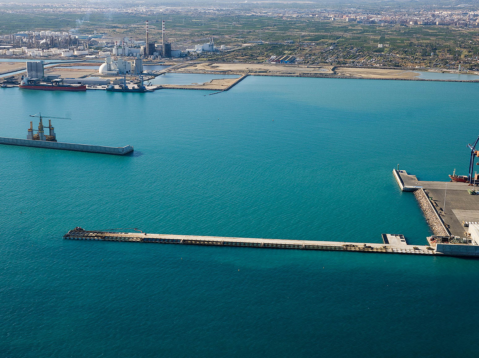 Aerial view Solid Bulk Terminal South Dock Port of Castellón
