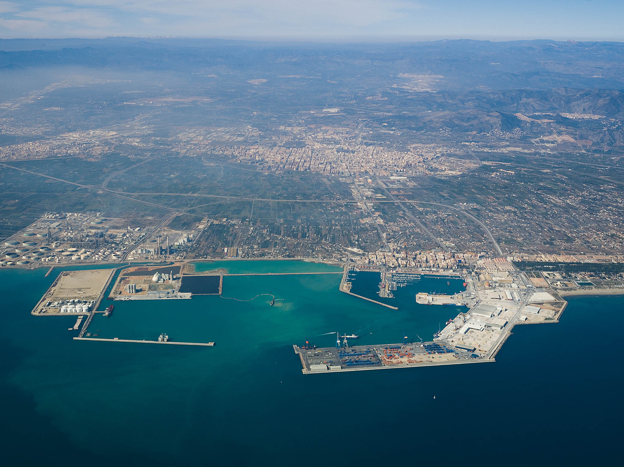 Vista aérea Terminal de Graneles Sólidos Dársena Sur Puerto de Castellón