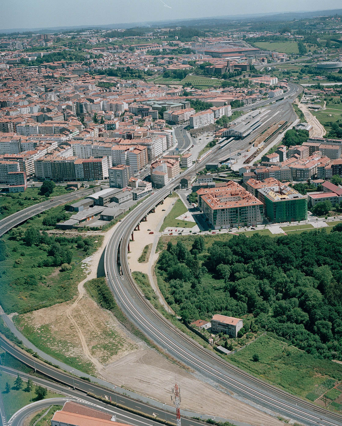 Vista aérea Eje Atlántico de Alta Velocidad