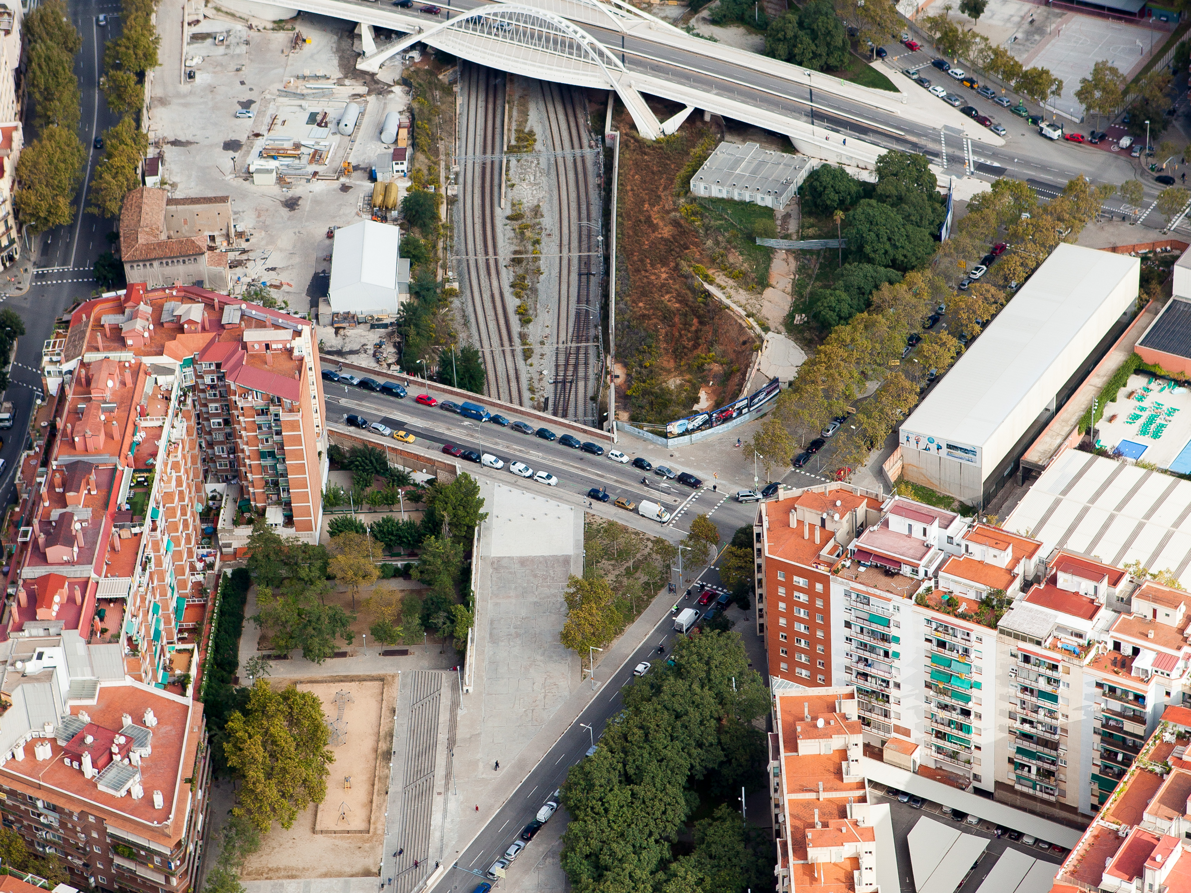 Aerial view of La Sagrera Station