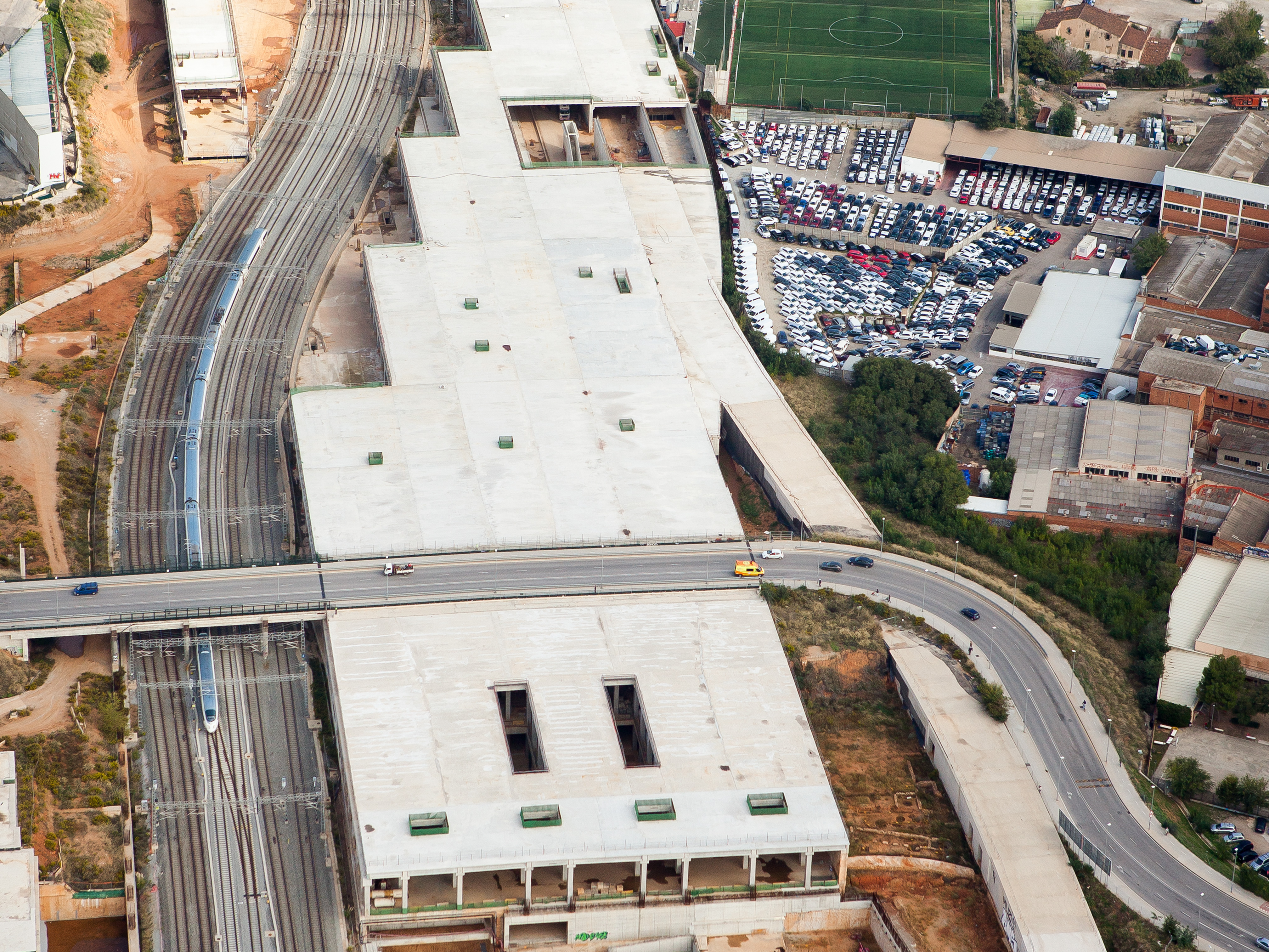 Aerial view of La Sagrera Station