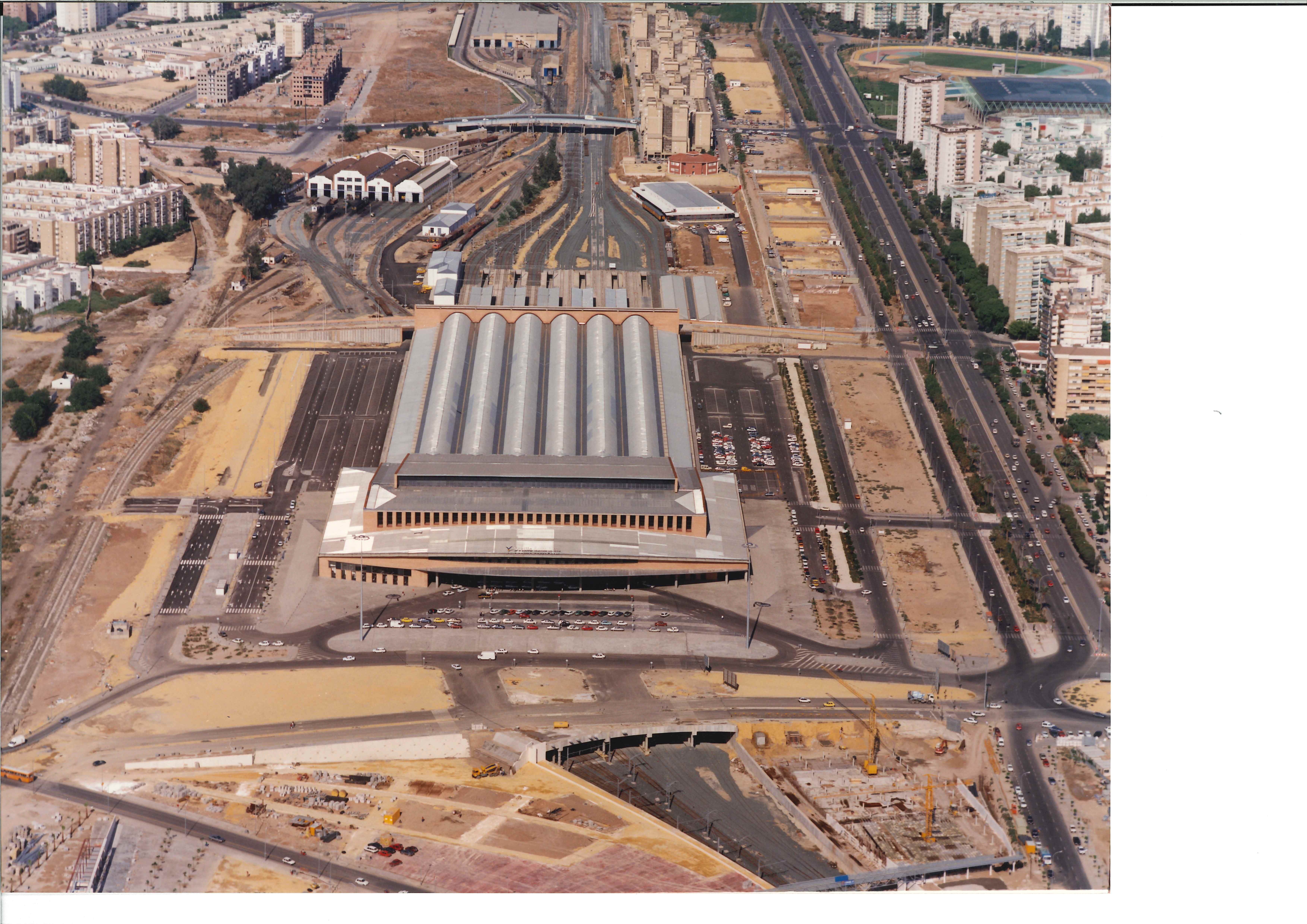 Aerial view Santa Justa High Speed ​​Station